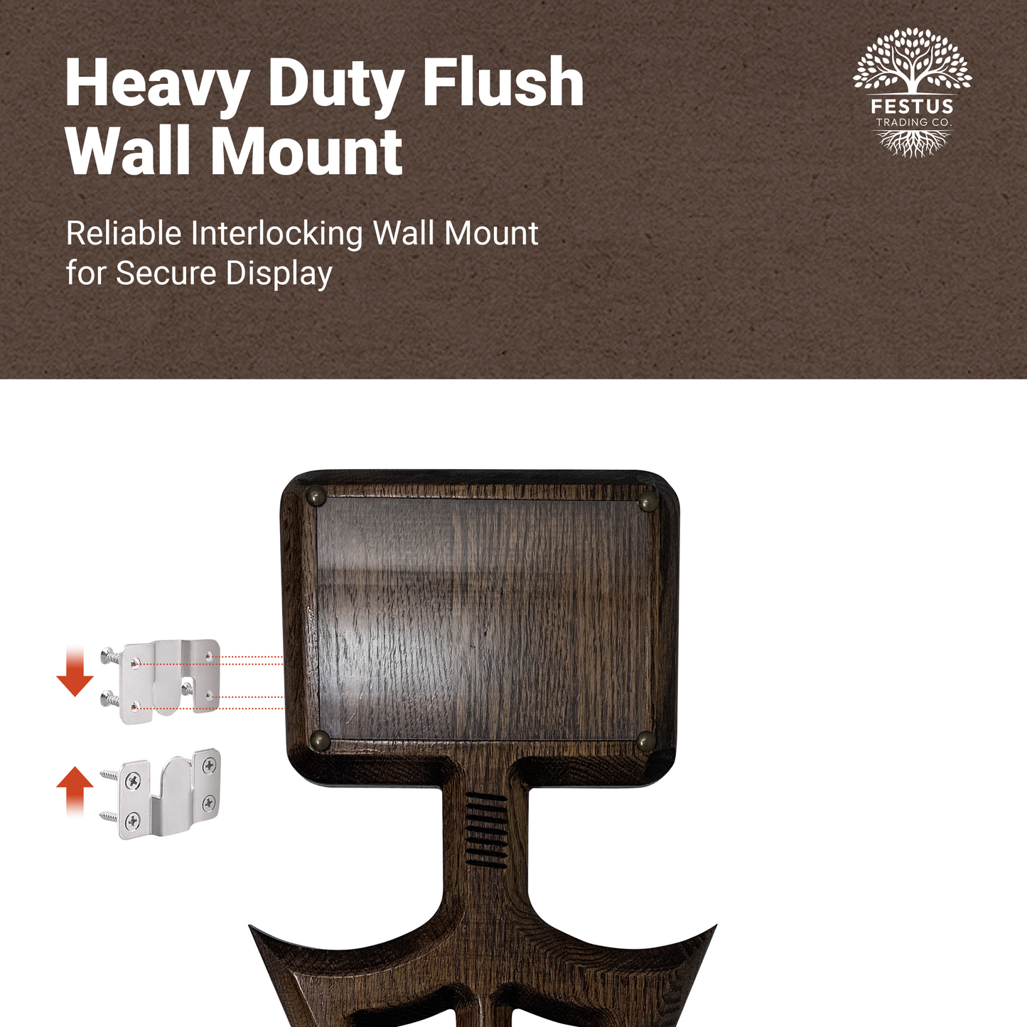 Rustic Arrowhead European Mount with 5x7 Wooden Picture Frame – Hunting Skull Hanger, Antler & Deer Mount Display, Made in USA