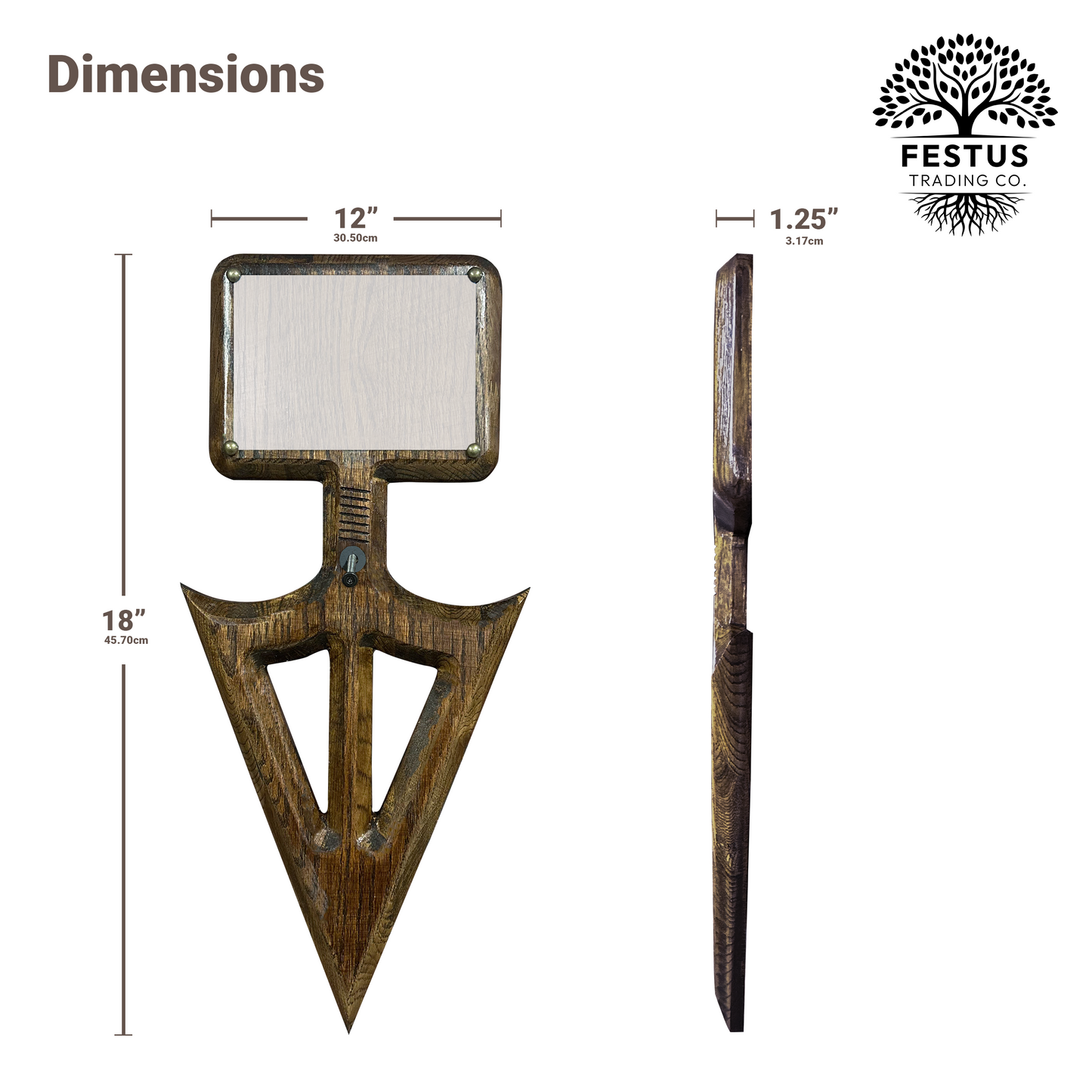 Rustic Arrowhead European Mount with 5x7 Wooden Picture Frame – Hunting Skull Hanger, Antler & Deer Mount Display, Made in USA