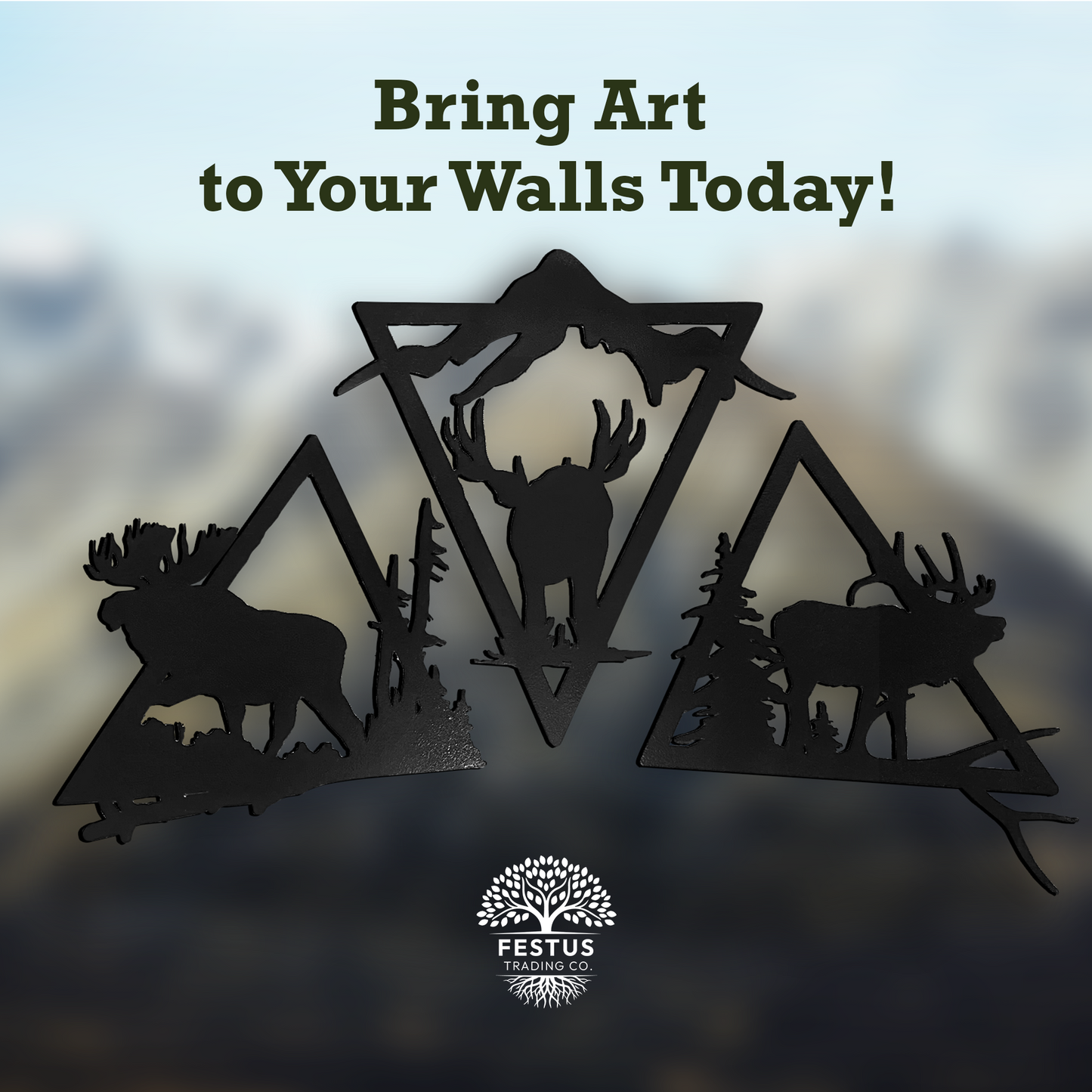 Wildlife Triangle Trio Metal Wall Art