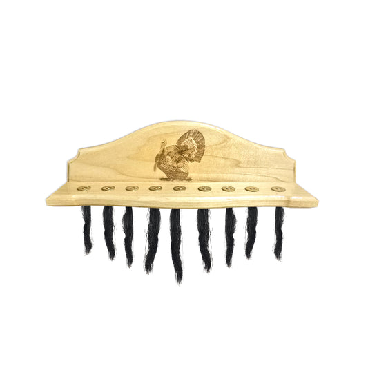 Turkey Beard Display & Mount Kit – Rustic Turkey Fan & Beard Mount Plaque, Perfect for Hunting Trophies, Home & Cabin Décor