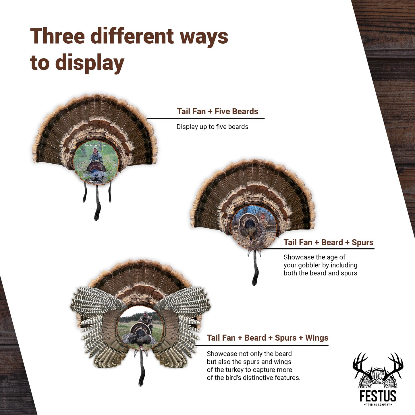 Custom Turkey Fan Mount Kit with Color Photo