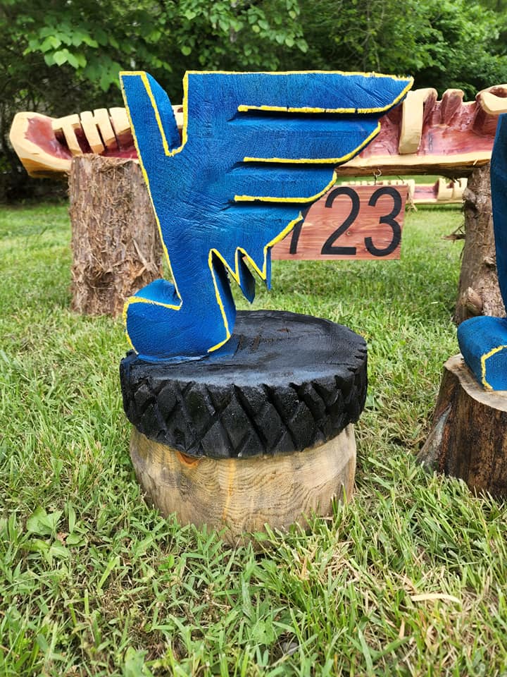 Handcarved St. Louis Blues Blue Note – Cedar Wood Carving | Handmade Fan Décor | Hockey Gift