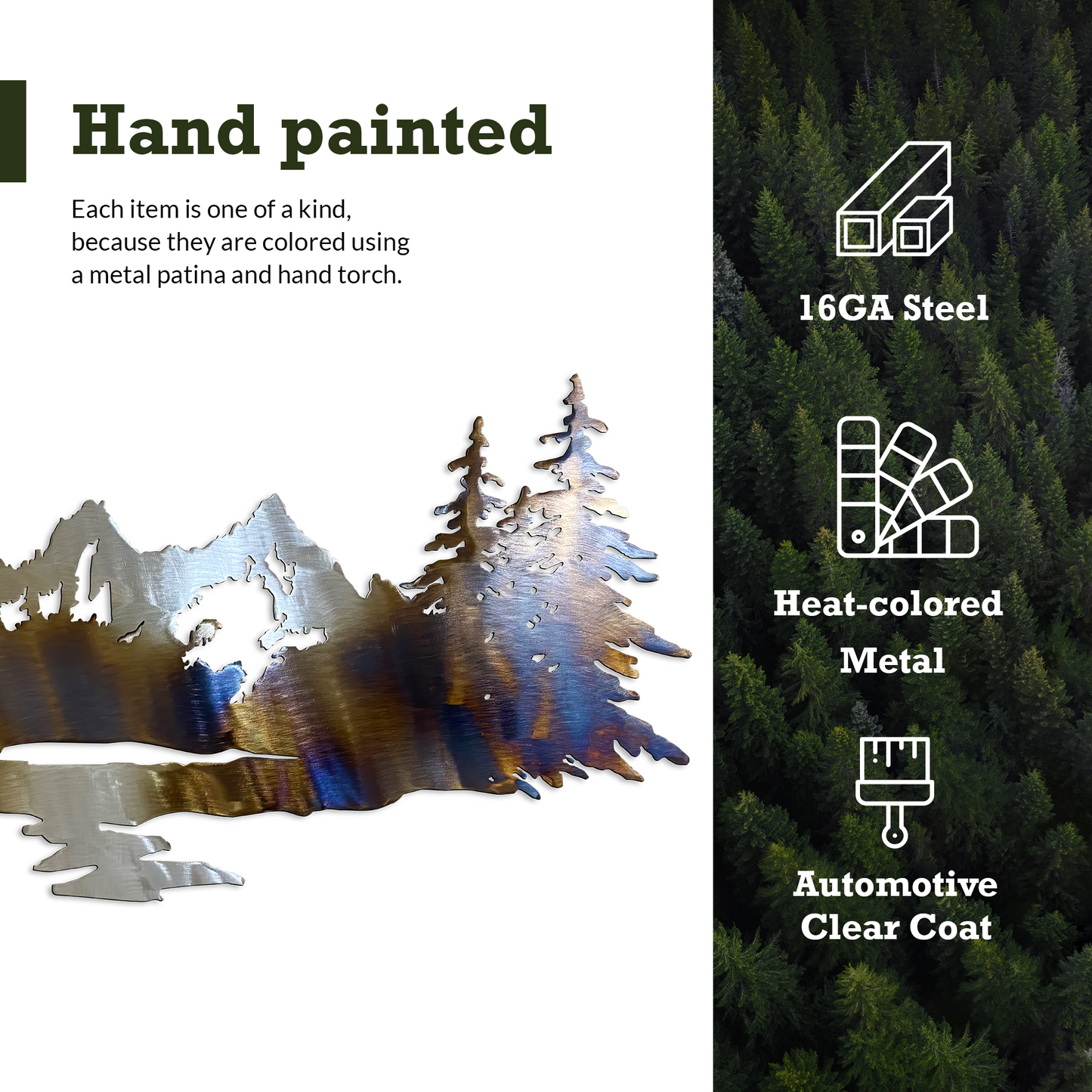 Sawtooth Mountain Scene Metal Wall Art