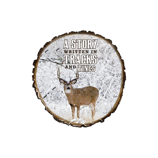 Whitetail Deer Hunting Photo Plaque – Rustic Cabin Wall Décor, Live Edge Wood with Epoxy Resin Finish, Durable Glossy Hunting Wall Art, Lodge & Outdoor Décor