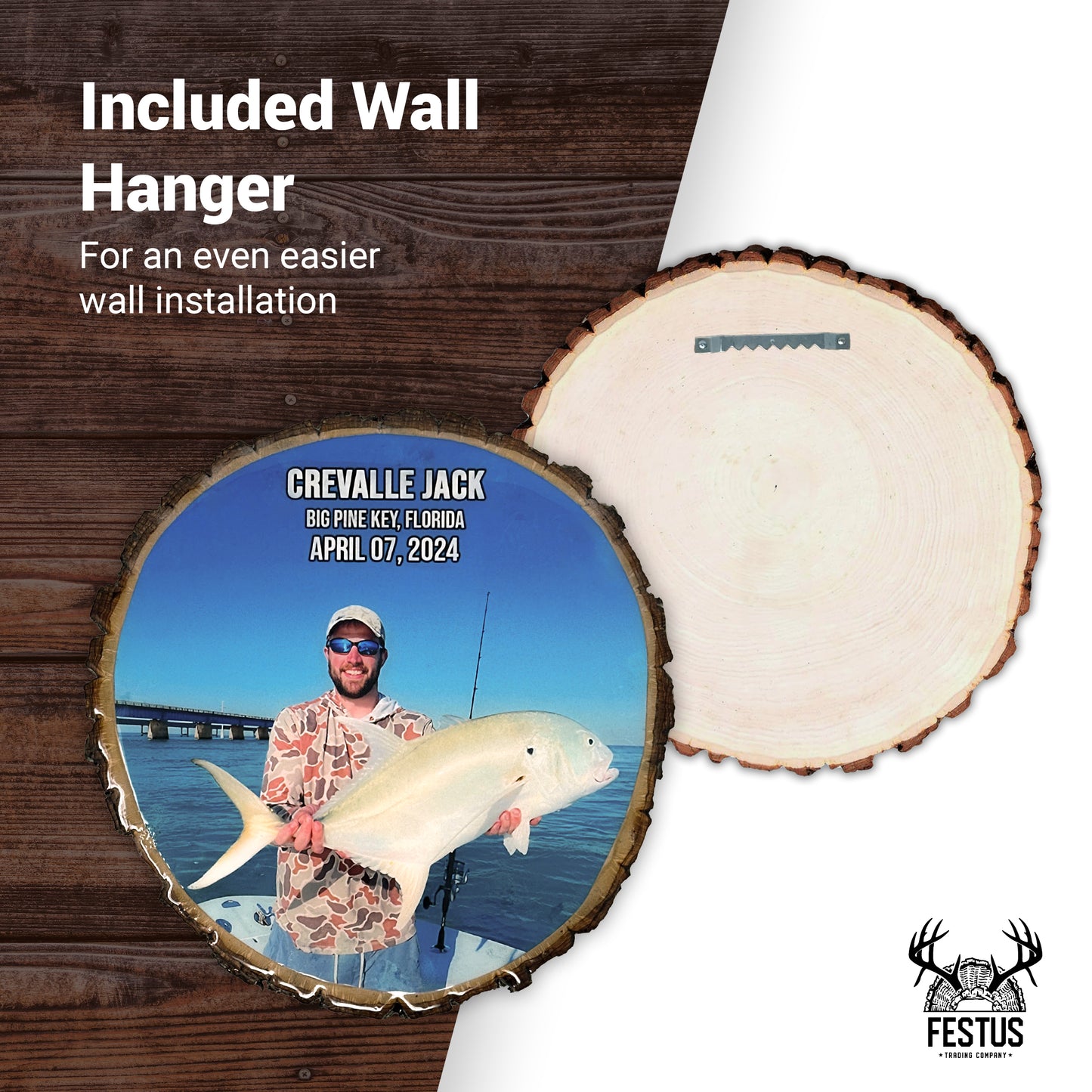 Custom Fishing Photo Wall Plaque with Color Photo