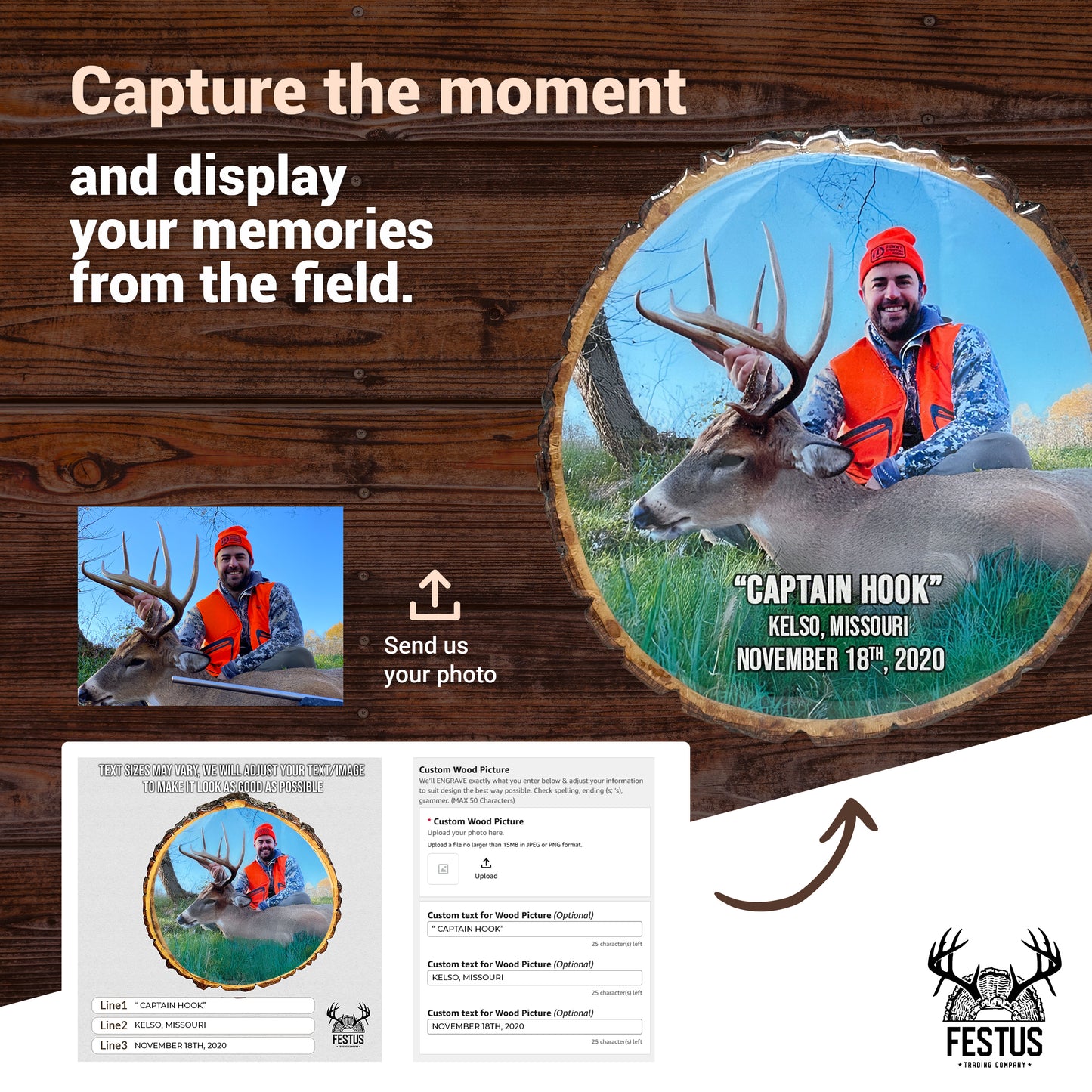 Custom Hunting Photo Wall Plaque with Color Photo