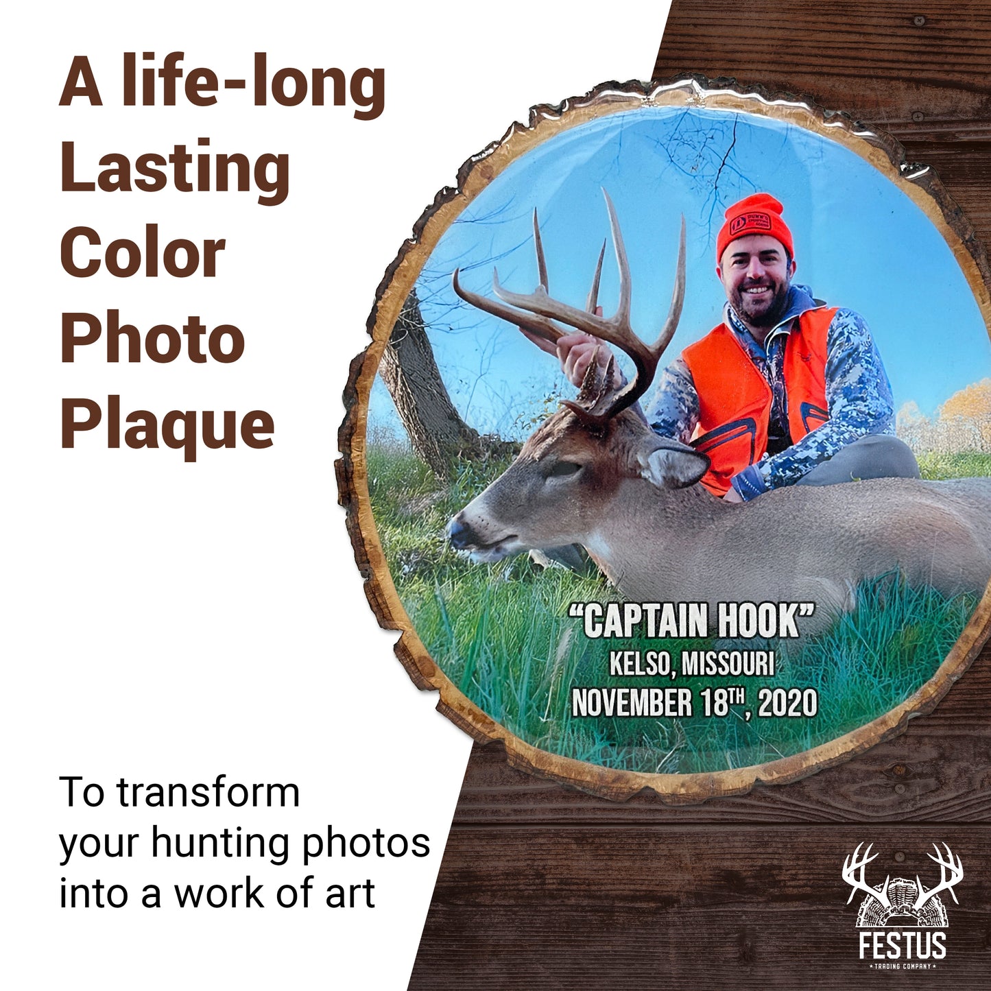 Custom Hunting Photo Wall Plaque with Color Photo