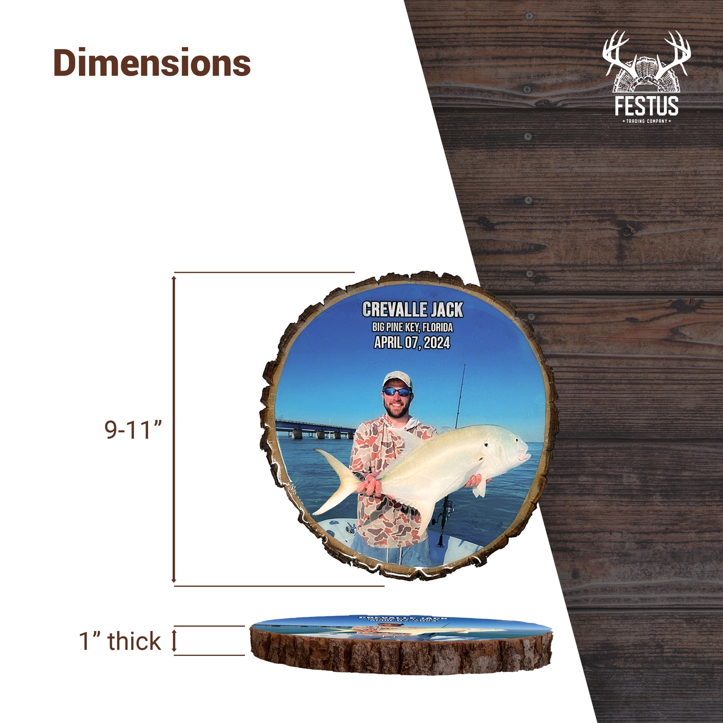 Custom Fishing Photo Wall Plaque with Color Photo