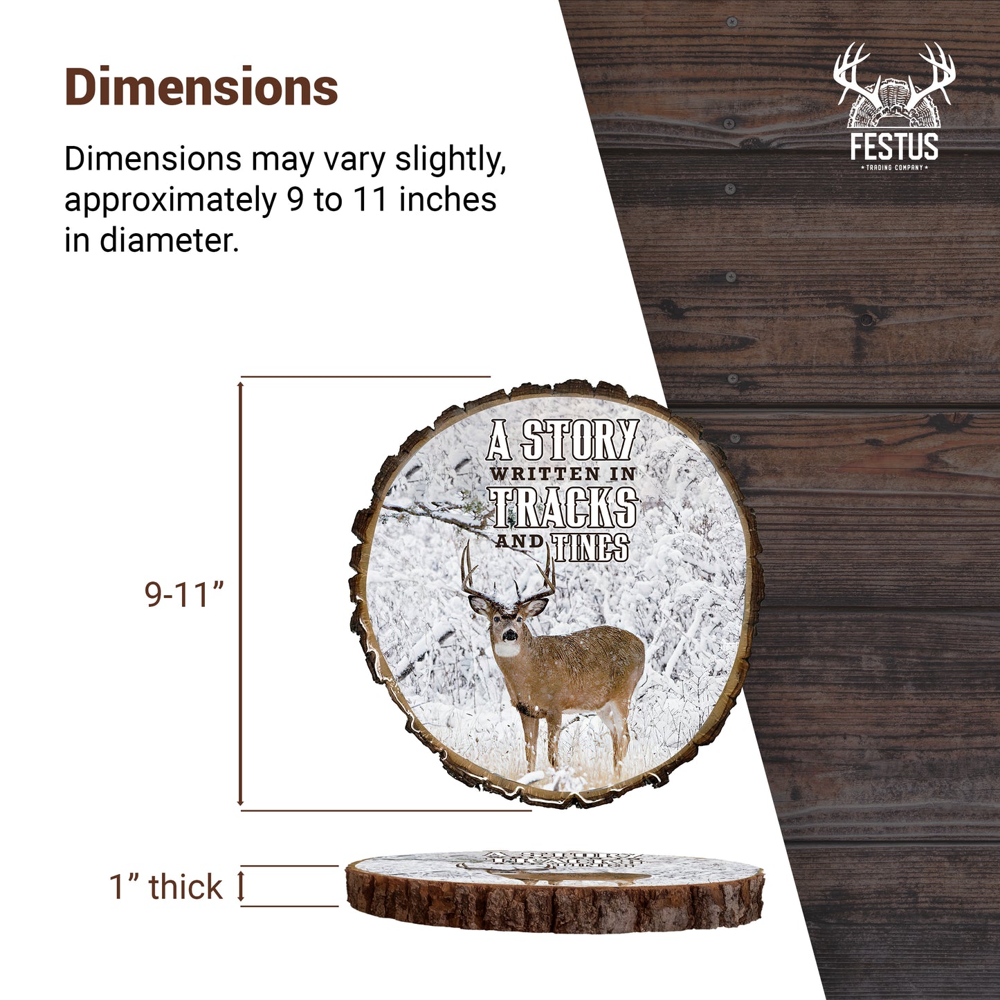 Whitetail Deer Hunting Photo Plaque – Rustic Cabin Wall Décor, Live Edge Wood with Epoxy Resin Finish, Durable Glossy Hunting Wall Art, Lodge & Outdoor Décor