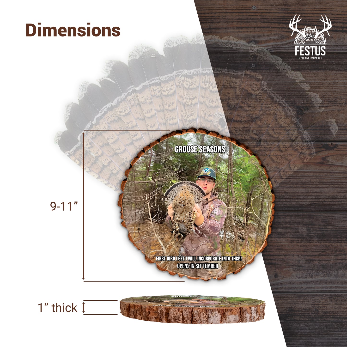 Custom Grouse Fan Mount Kit with Color Photo