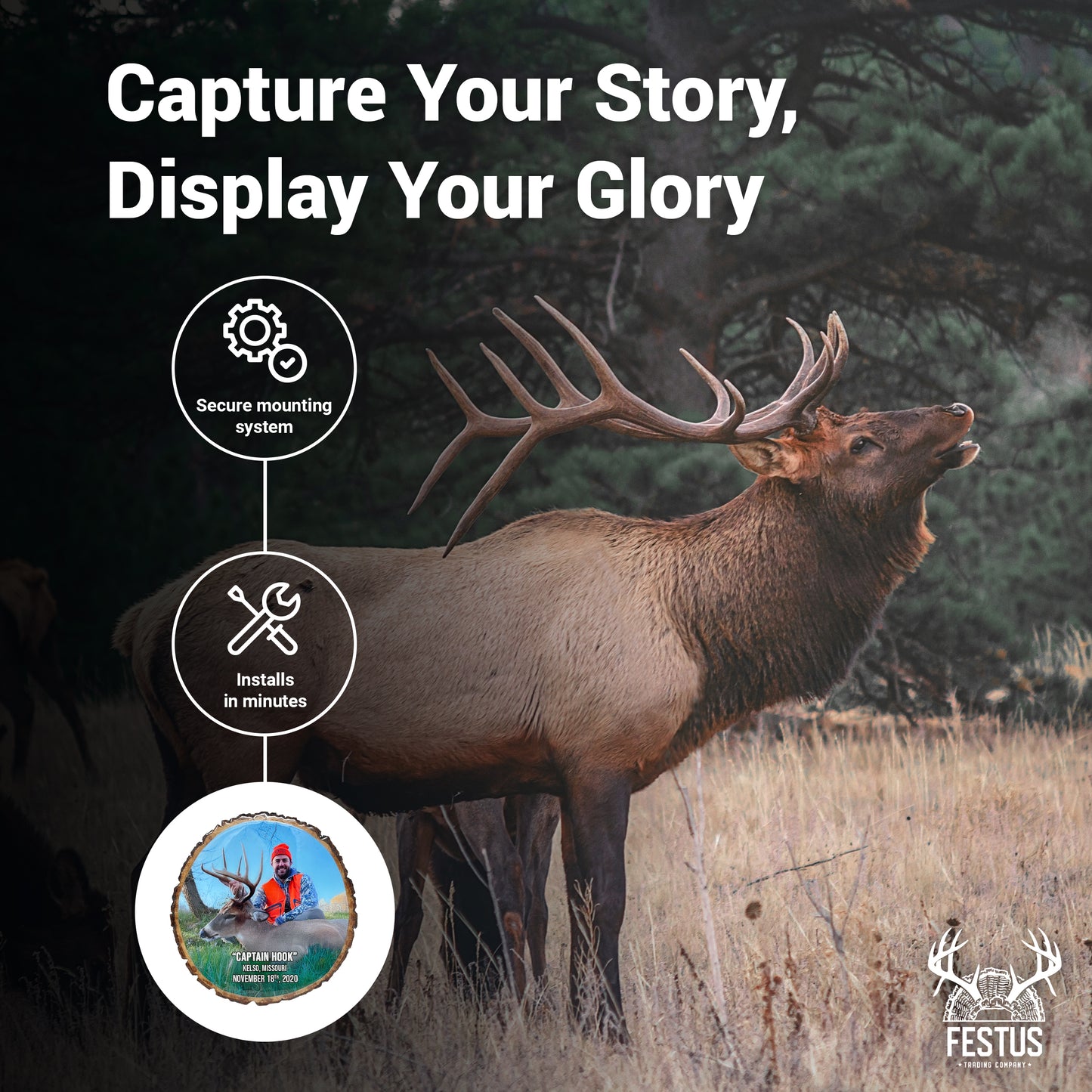 Custom Hunting Photo Wall Plaque with Color Photo