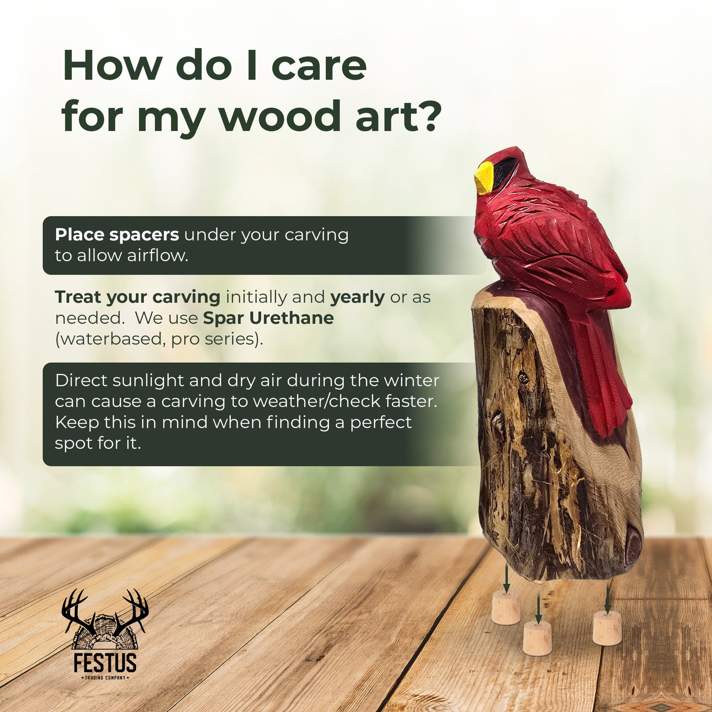 Hand-Carved Cedar Cardinal – Chainsaw Carved Wooden Bird Sculpture | Rustic Home & Garden Décor | Memorial Gift