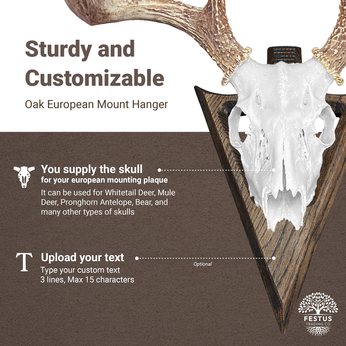 Swan Neck Arrowhead Skull Mount (Circle Base)