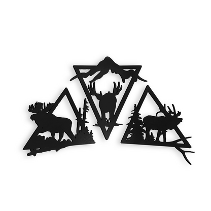 Wildlife Triangle Trio Metal Wall Art