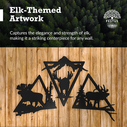 Wildlife Triangle Trio Metal Wall Art