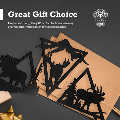 Wildlife Triangle Trio Metal Wall Art