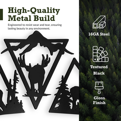 Wildlife Triangle Trio Metal Wall Art