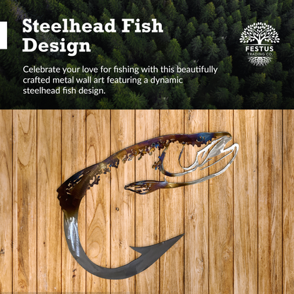 Steelhead Fish Metal Wall Art Sculpture