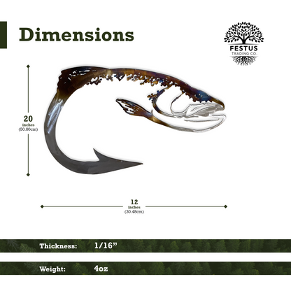 Steelhead Fish Metal Wall Art Sculpture