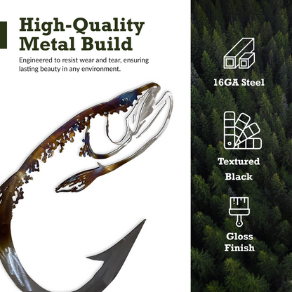 Steelhead Fish Metal Wall Art Sculpture