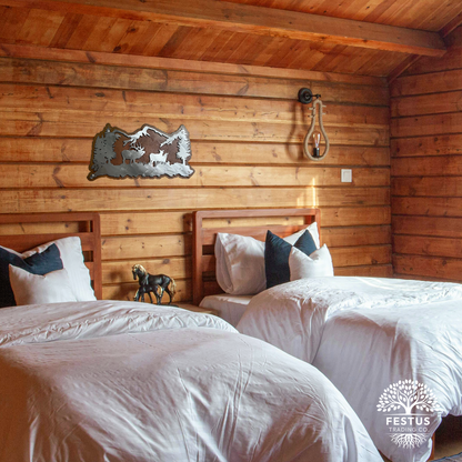 Rusty Elk & Mountain Scene Metal Wall Art