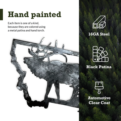 Montana Elk - Patina Metal Wall Art