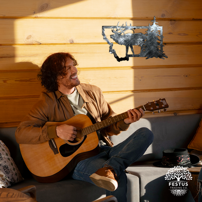 Montana Elk - Patina Metal Wall Art