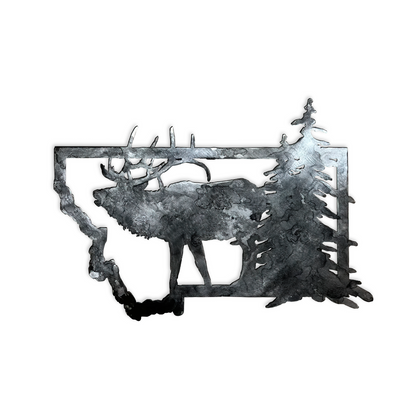 Montana Elk - Patina Metal Wall Art