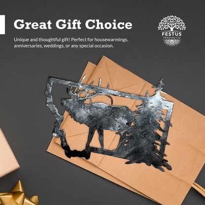 Montana Elk - Patina Metal Wall Art