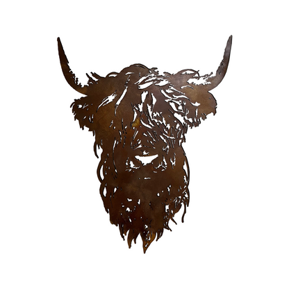 Highland Cow Metal Wall Art Sculpture
