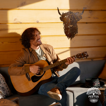 Highland Cow Metal Wall Art Sculpture