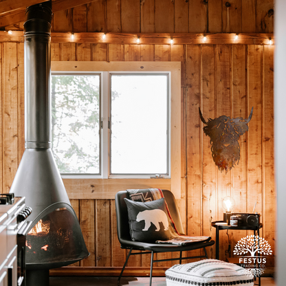 Highland Cow Metal Wall Art Sculpture