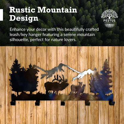 Leash/Key Hanger - Elk Rustic Wall Rack