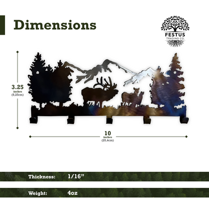 Leash/Key Hanger - Elk Rustic Wall Rack