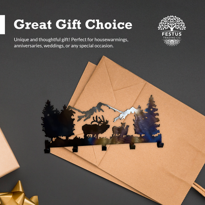 Leash/Key Hanger - Elk Rustic Wall Rack