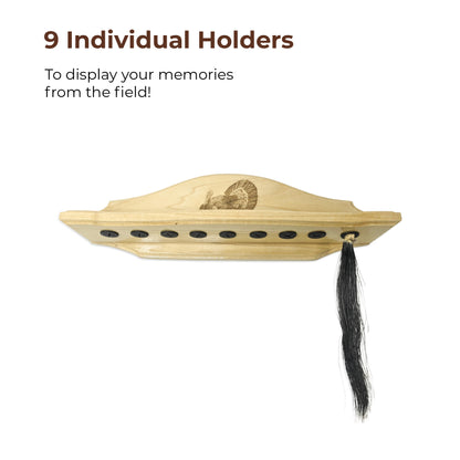 Turkey Beard Display & Mount Kit – Rustic Turkey Fan & Beard Mount Plaque, Perfect for Hunting Trophies, Home & Cabin Décor
