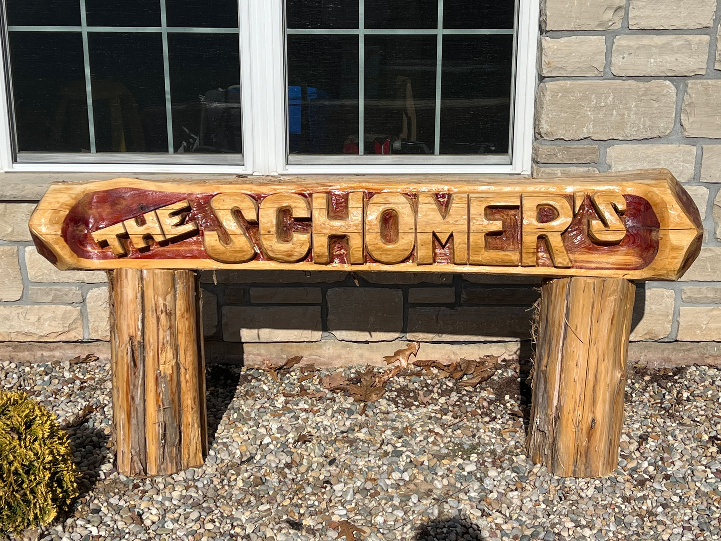 Custom Chainsaw-Carved Cedar Name Log