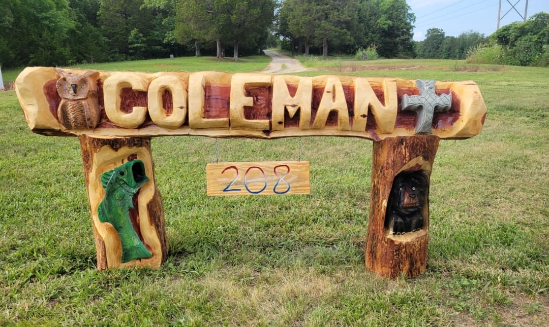 Custom Chainsaw-Carved Cedar Name Logs – Personalized Handmade Wood Signs (3ft–6ft)
