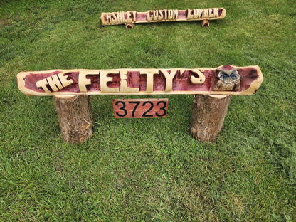 Custom Chainsaw-Carved Cedar Name Logs – Personalized Handmade Wood Signs (3ft–6ft)