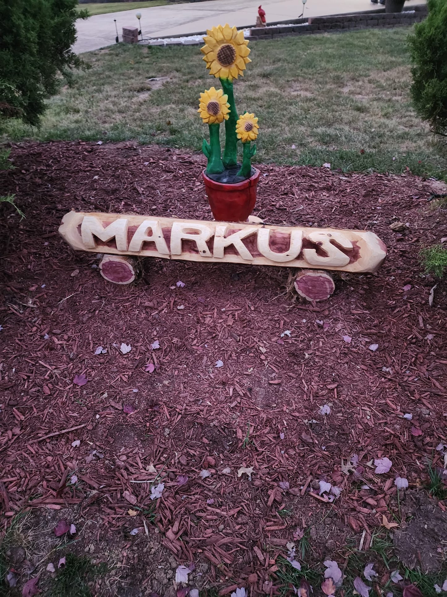 Custom Chainsaw-Carved Cedar Name Logs – Personalized Handmade Wood Signs (3ft–6ft)