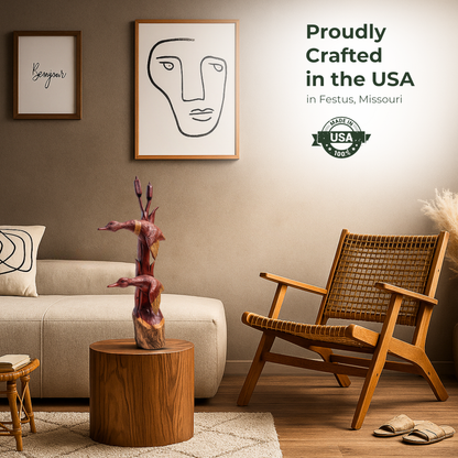 Double Duck with Cottontail Cedar Chainsaw Carving – Handcrafted Rustic Outdoor Décor for Garden, Porch & Patio – Free US Shipping