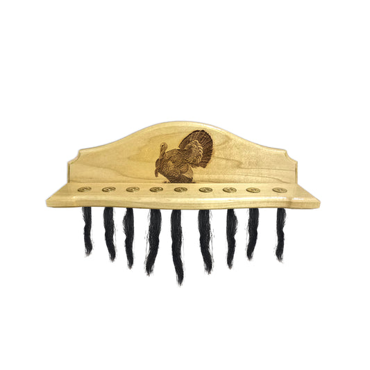 Turkey Beard Display & Mount Kit – Rustic Turkey Fan & Beard Mount Plaque, Perfect for Hunting Trophies, Home & Cabin Décor