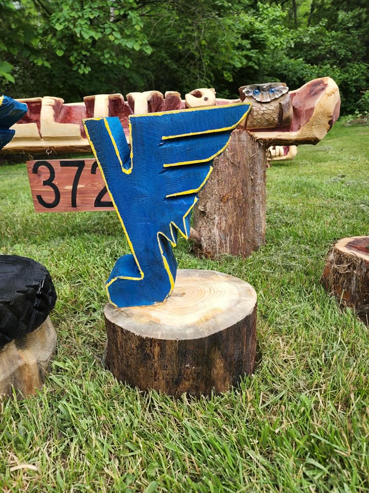Handcarved St. Louis Blues Blue Note – Cedar Wood Carving | Handmade Fan Décor | Hockey Gift