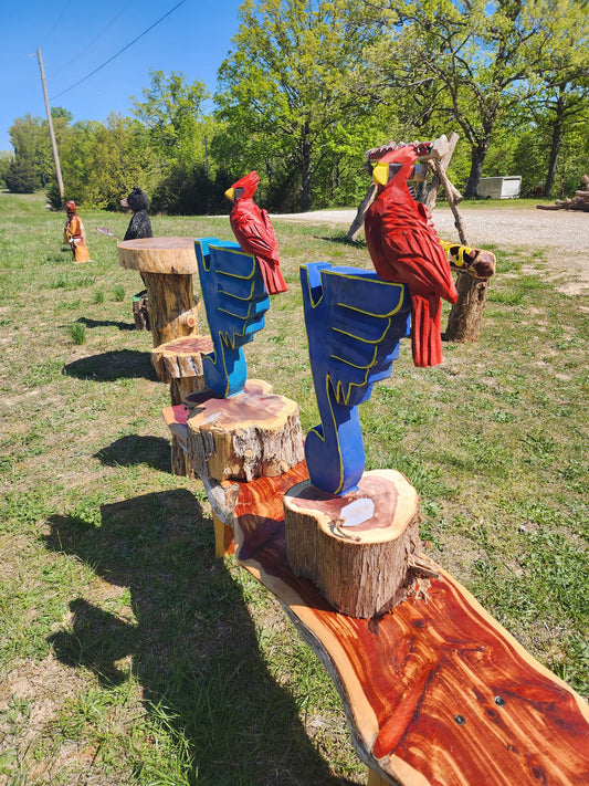 Handcarved St. Louis Blues Blue Note with Cardinal – Cedar Wood Carving | Handmade STL Fan Gift | Sports Home Décor