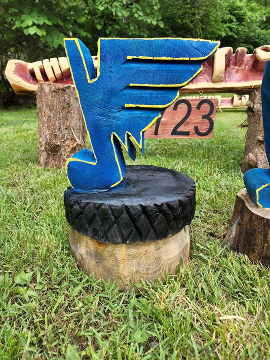 Handcarved St. Louis Blues Blue Note – Cedar Wood Carving | Handmade Fan Décor | Hockey Gift