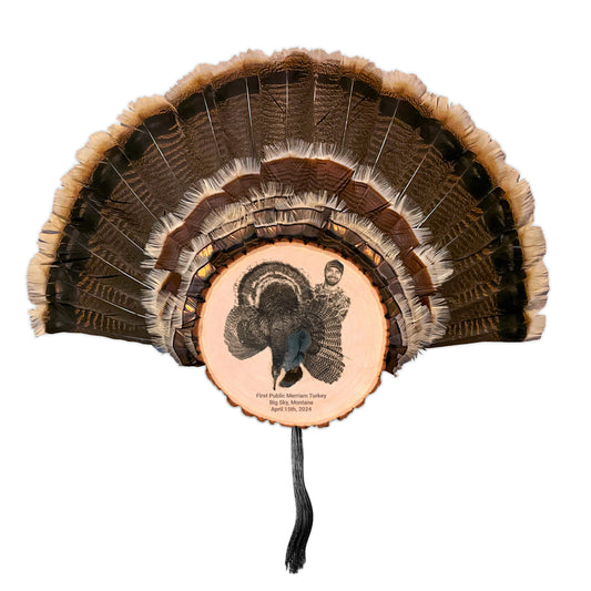 Custom Engraved Turkey Fan Mount Kit – Turkey Fan with Photo - Upload Your Photo - Customized Turkey mount