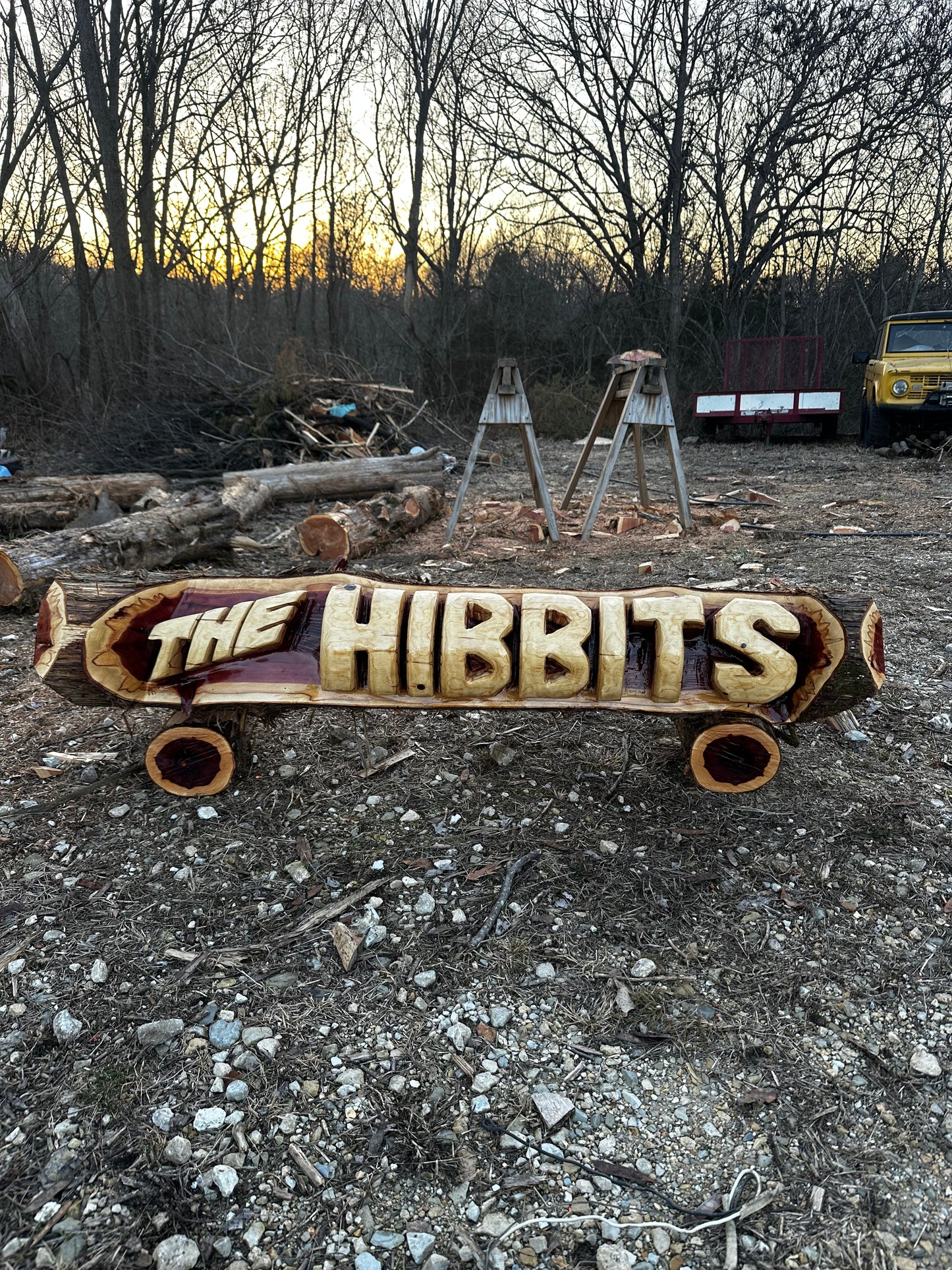 Custom Chainsaw-Carved Cedar Name Log