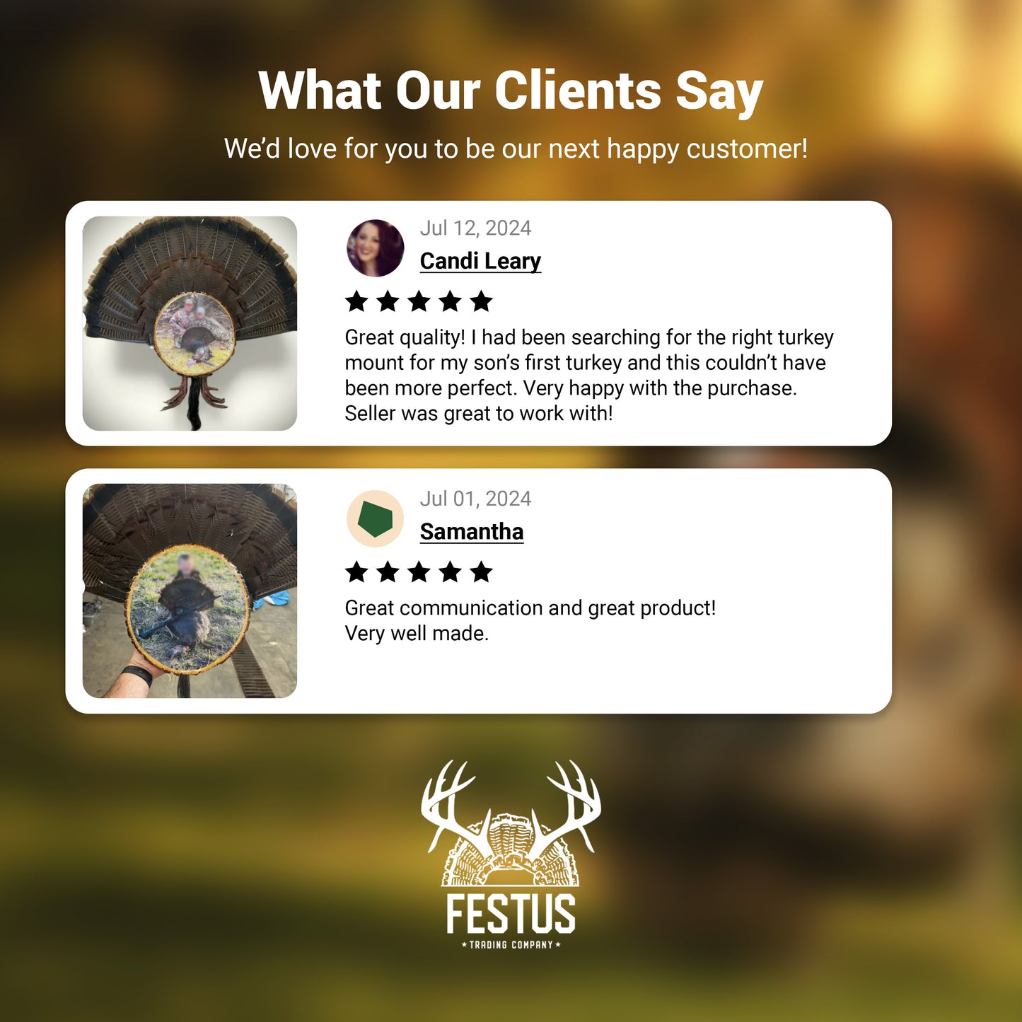 Custom Turkey Fan Mount Kit with Color Photo