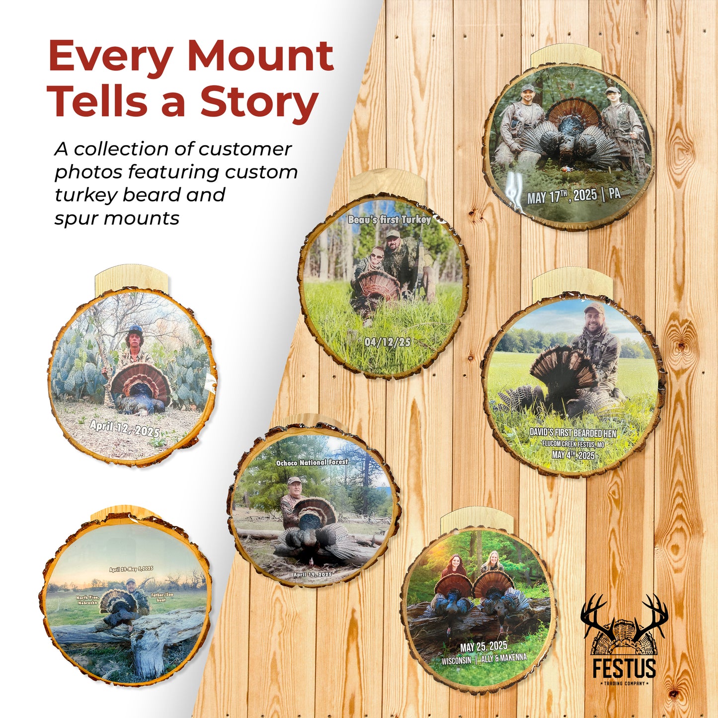 Custom Turkey Fan Mount Kit with Color Photo