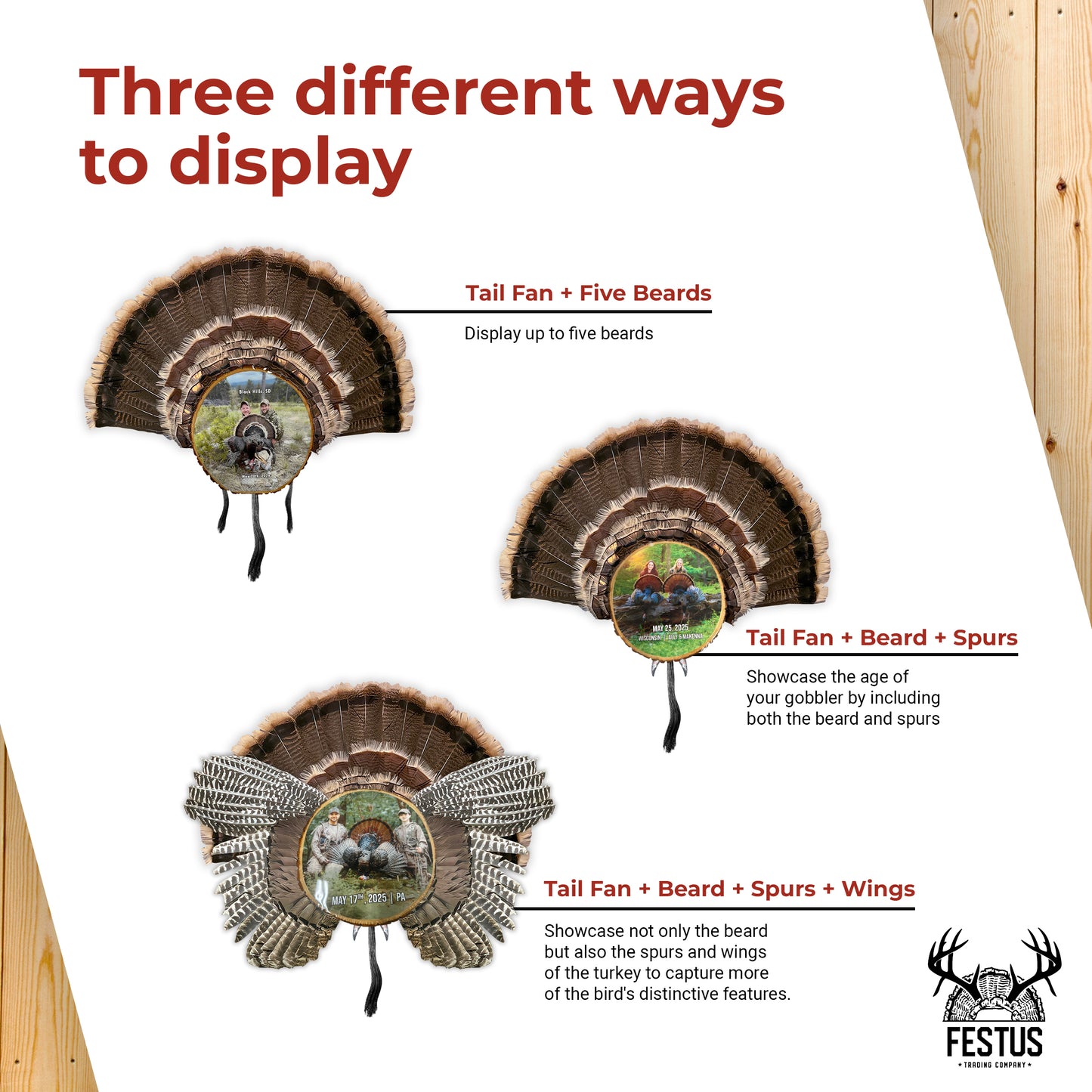 Custom Turkey Fan Mount Kit with Color Photo